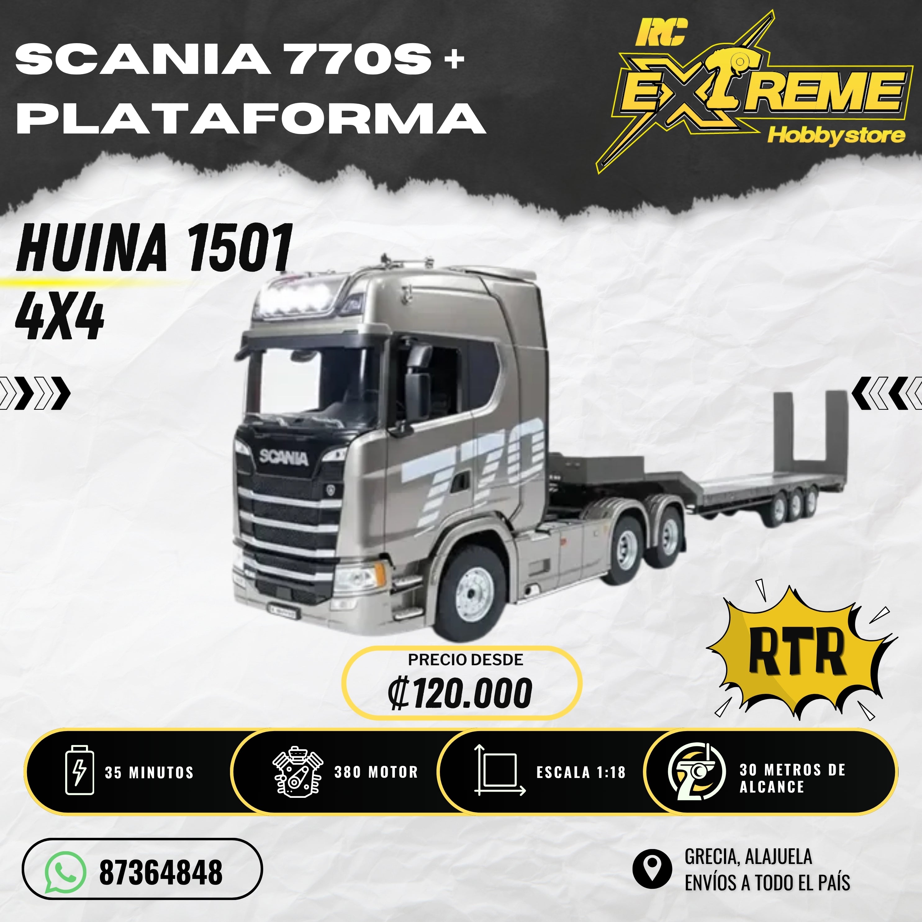 Scania 770s + Plataforma / Huina 1501