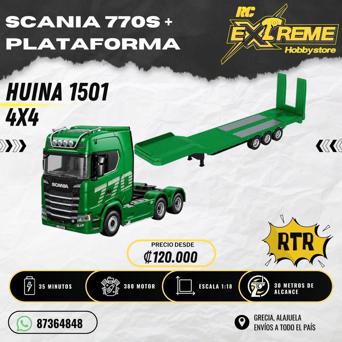 Scania 770s + Plataforma / Huina 1501