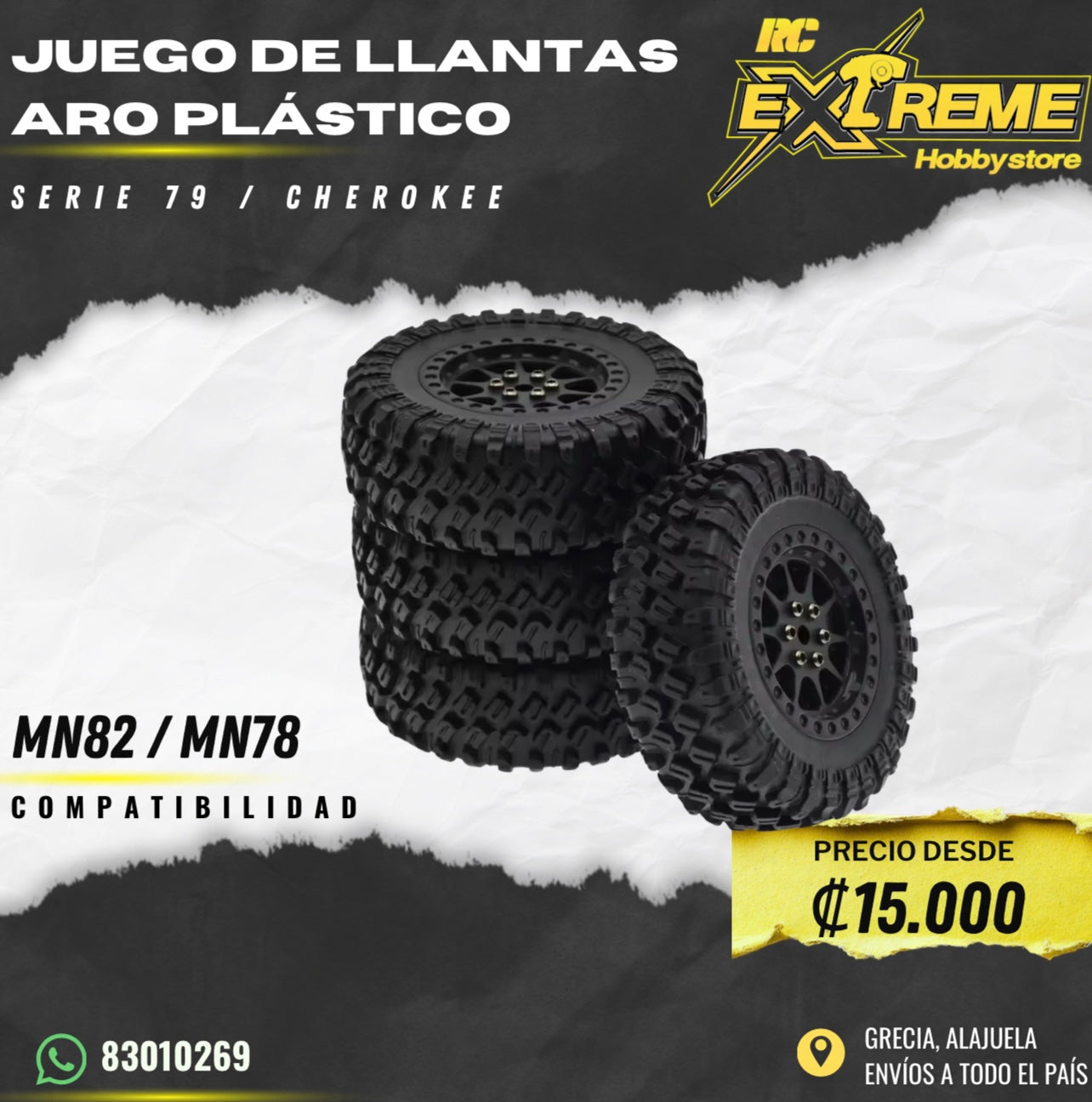 Juego de Llantas Aro Plástico Serie 79 / Cherokee