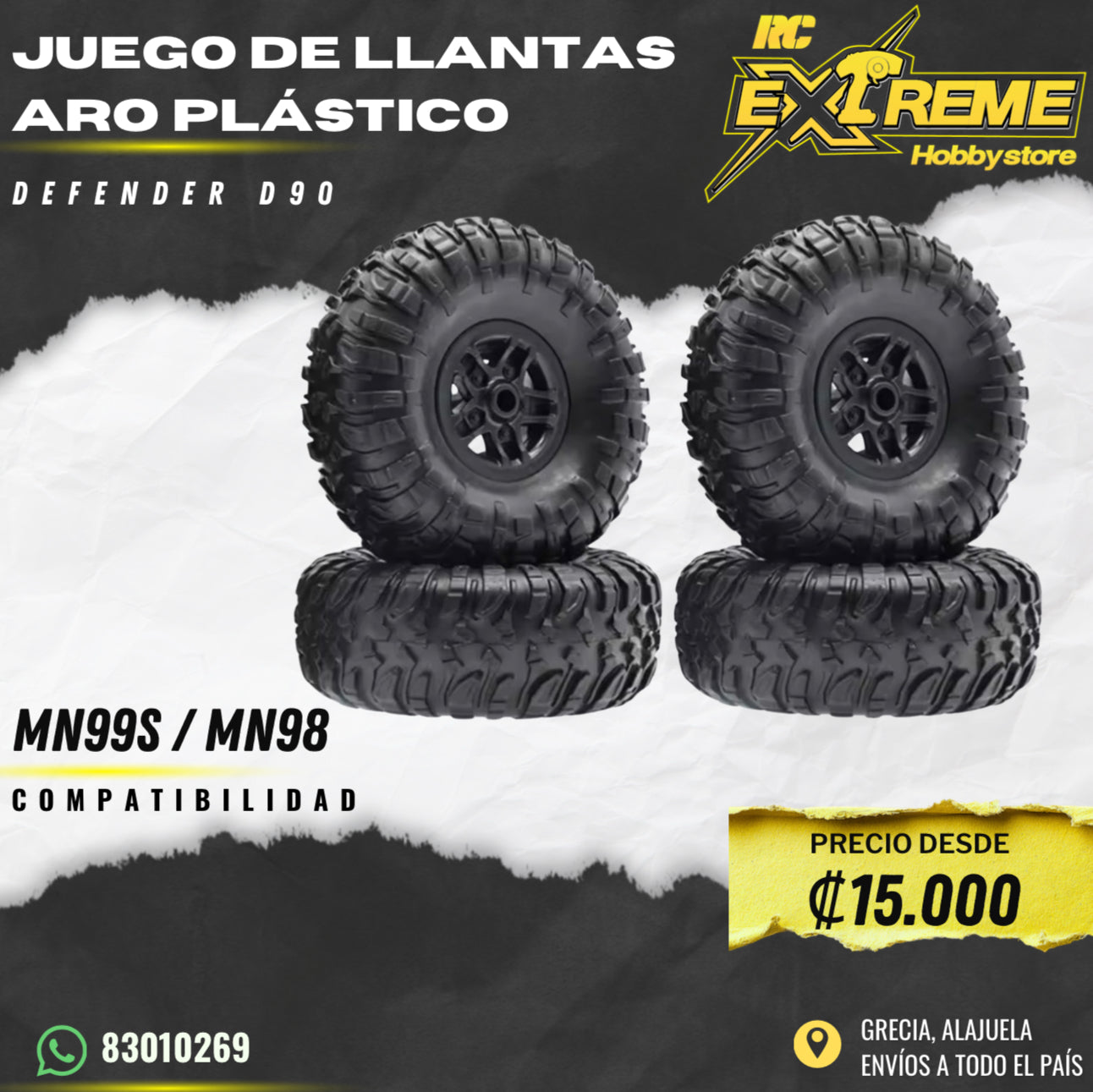 Juego de Llantas Aro Plástico Defender D90