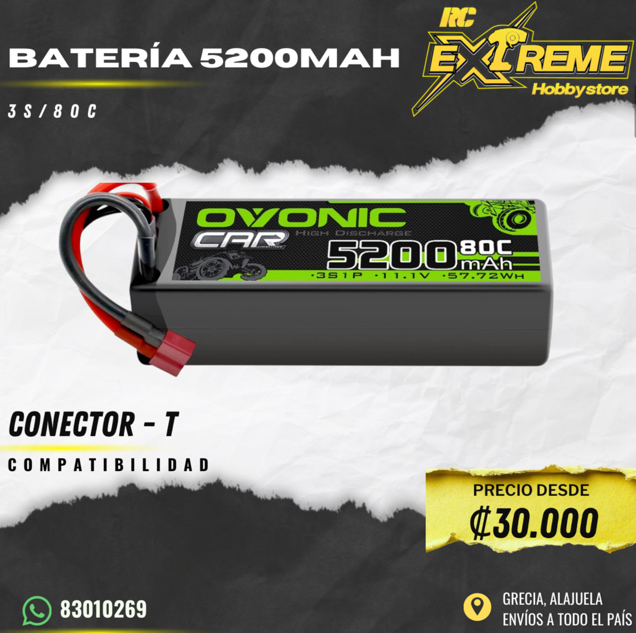 Batería 5200MAH 3s / 80c