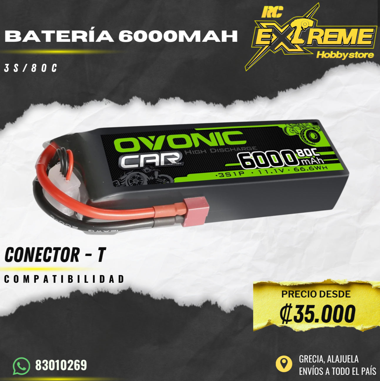 Batería 6000MHA 3s / 80c