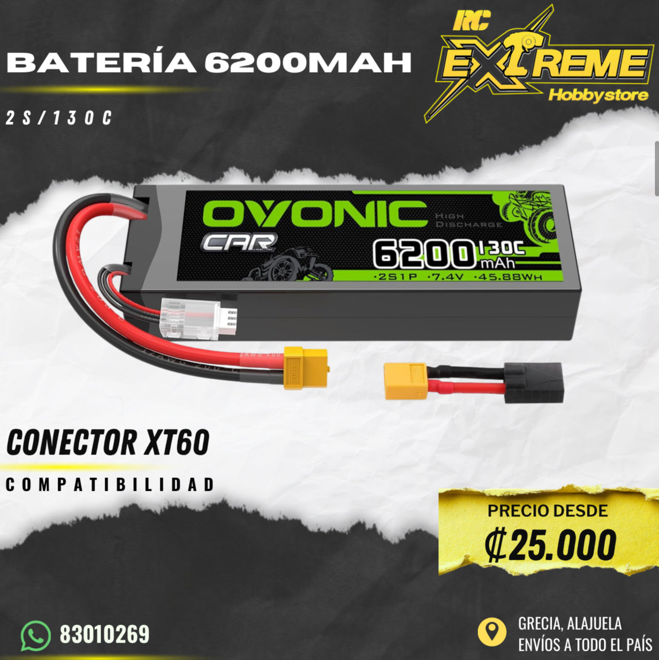 Batería 6200MAH 2s / 130c