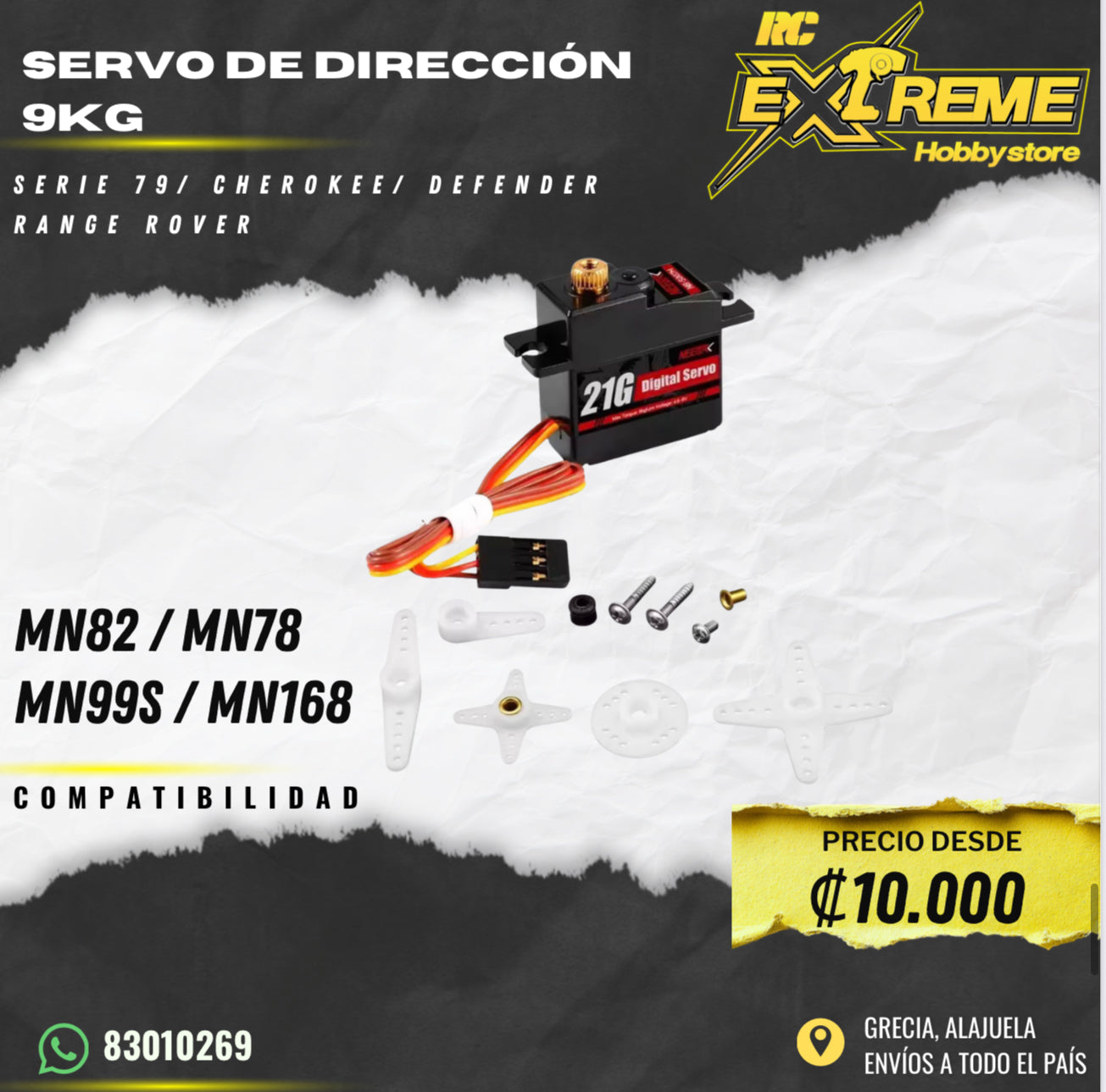 Servo De Dirección De 9 KG Serie 79 / Cherokee / Defender / Range Rover