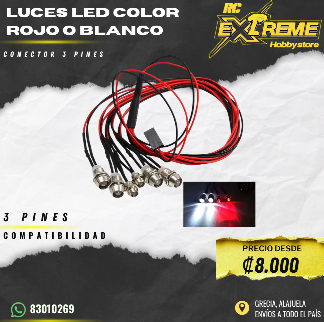 Luces Led Color Rojo o Blanco