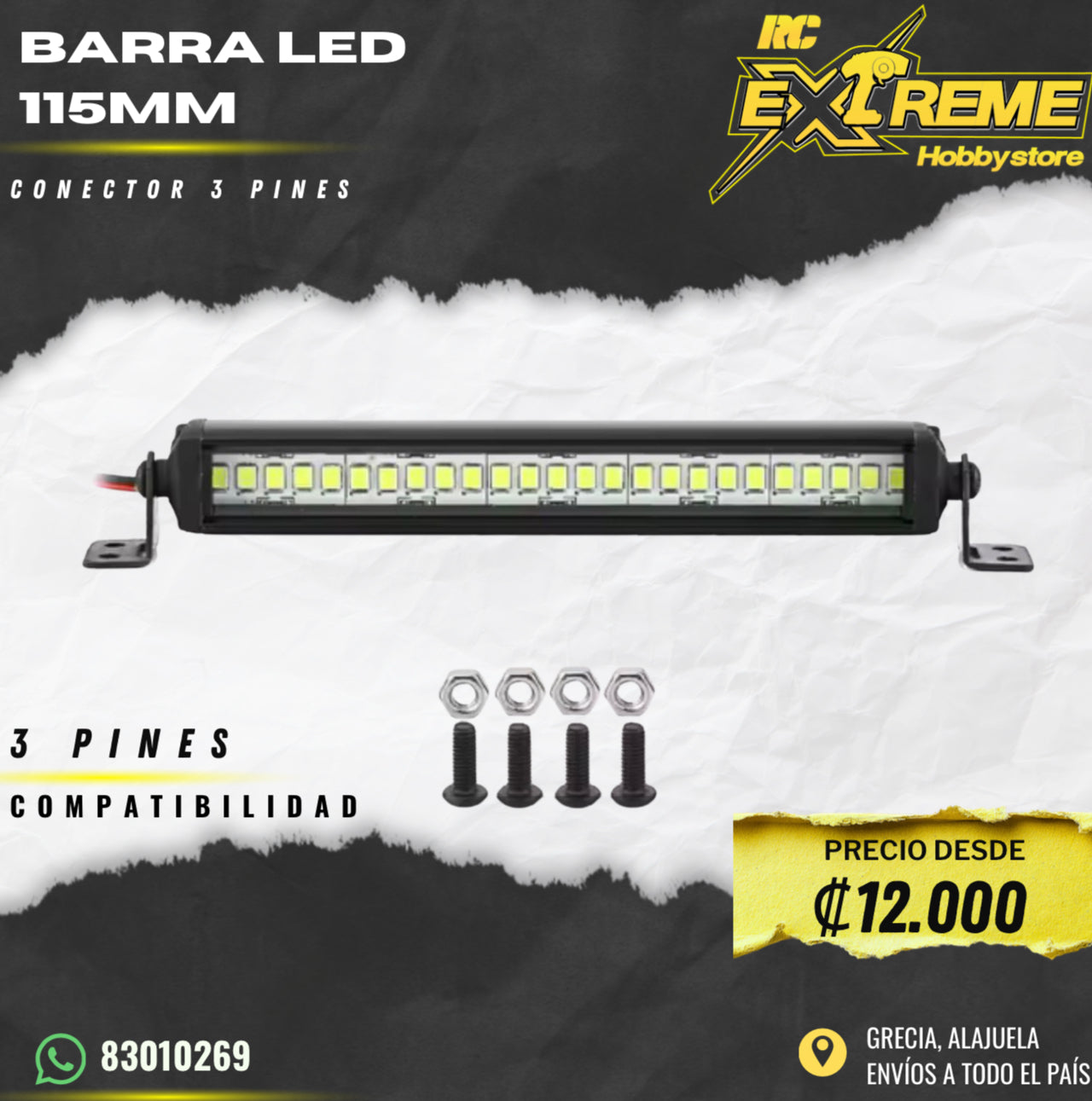 Barra Led 115 MM Conector 3 Pines